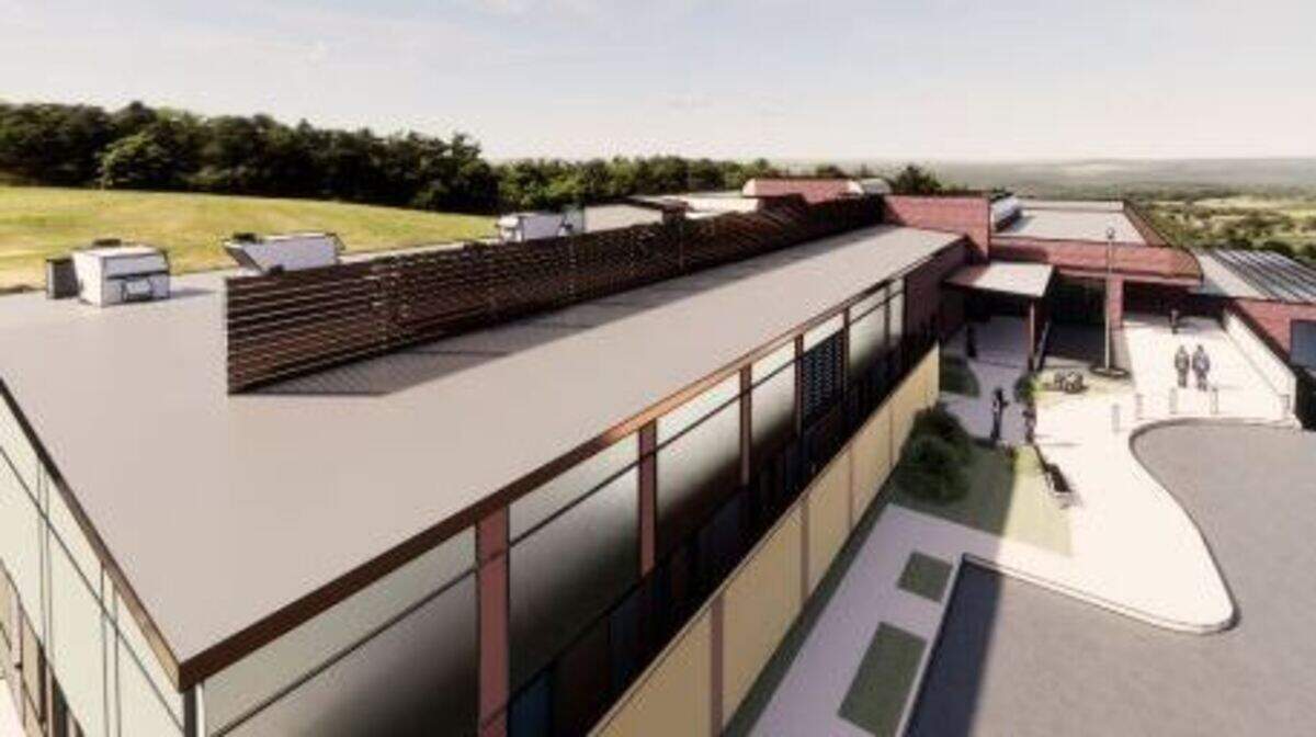 A proposed exterior rendering of an expansion of the El Dorado County jail facility in Placerville that will be presented to the board of supervisors on Tuesday. If approved, construction on the jail expansion would expect completion late 2025.