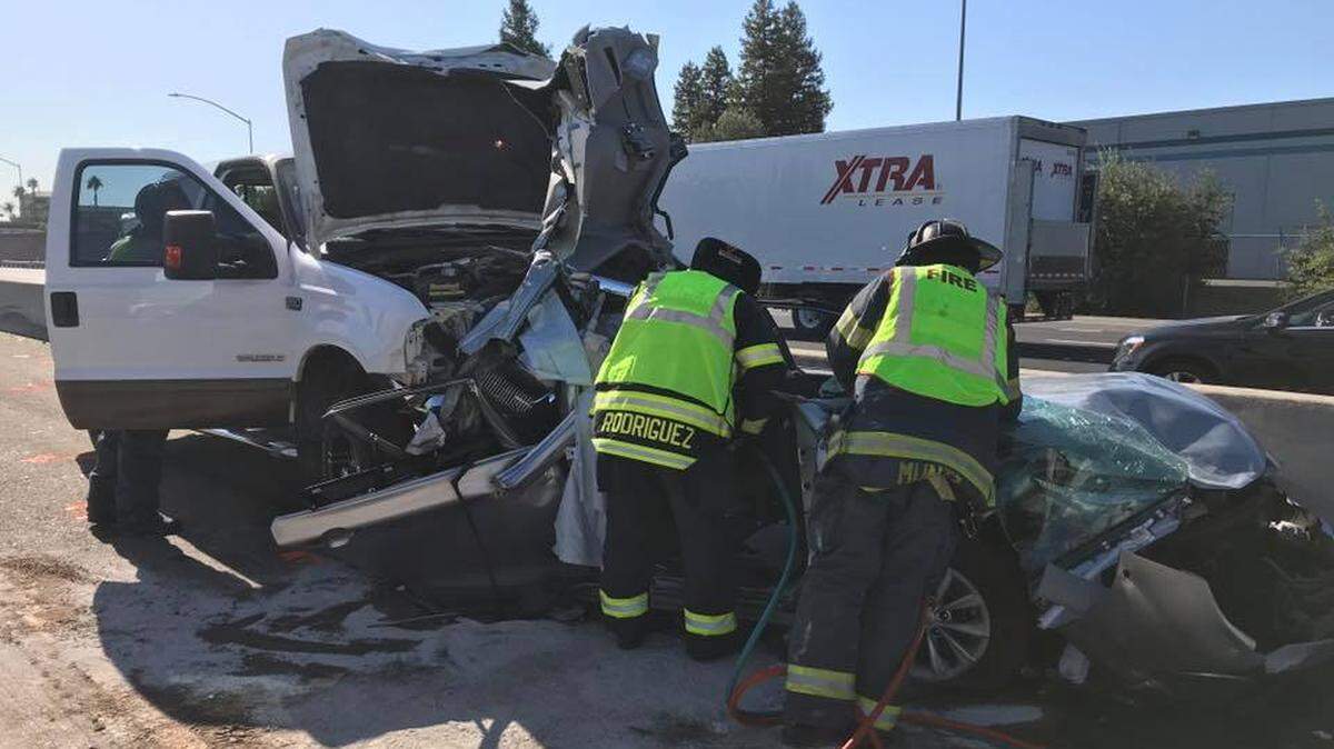 A collision involving as many as five vehicles has closed multiple lanes of westbound Highway 50 in West Sacramento for about 90 minutes and resulted in major injuries.