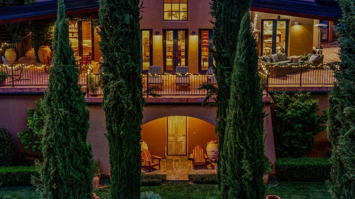 Listed for $3.2 million, a Placerville, California, compound’s two homes — a Tuscan-inspired main residence and a European farmhouse-style second house —offer more than 5, 000 square feet of combined living space and riverfront views and access.