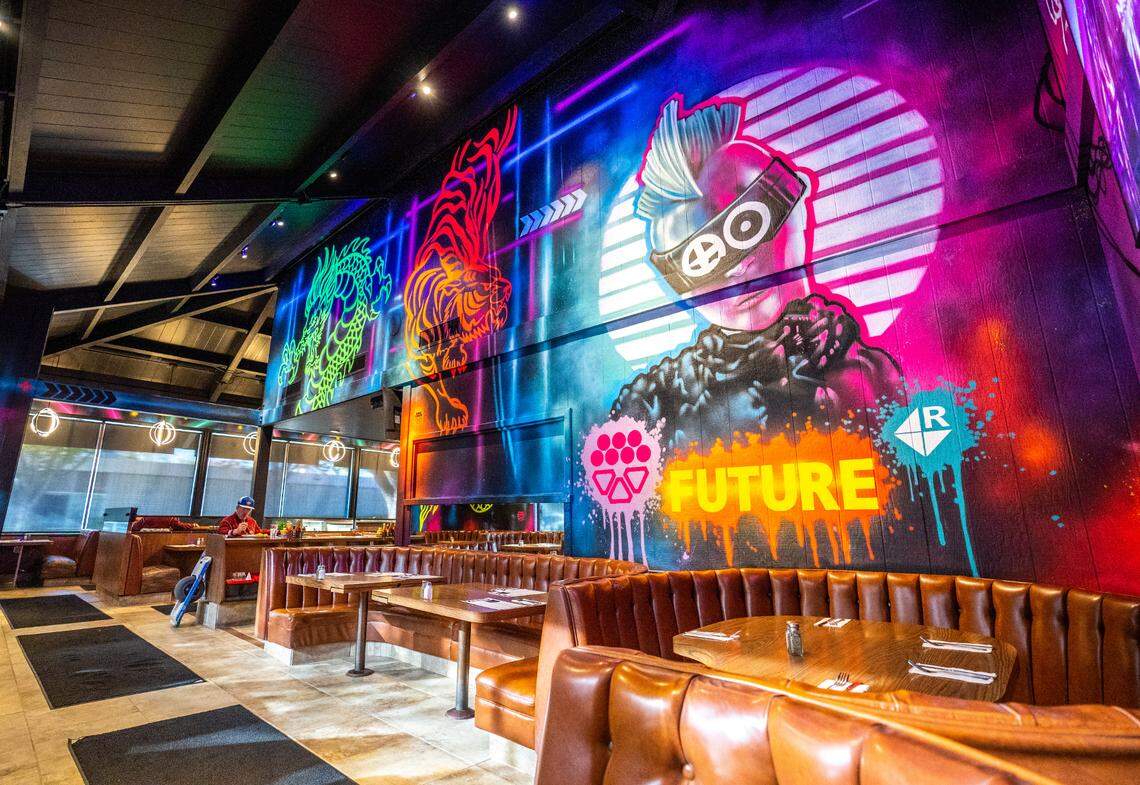 The walls throughout Roc & Sol Virtual Diner are covered with art created by local artists.