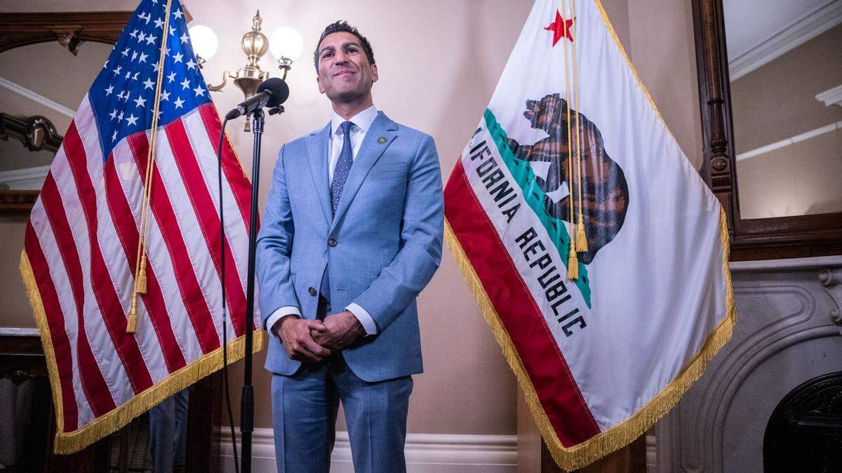 Assembly Speaker Robert Rivas, D-Salinas, answers questions during a June press conference.
