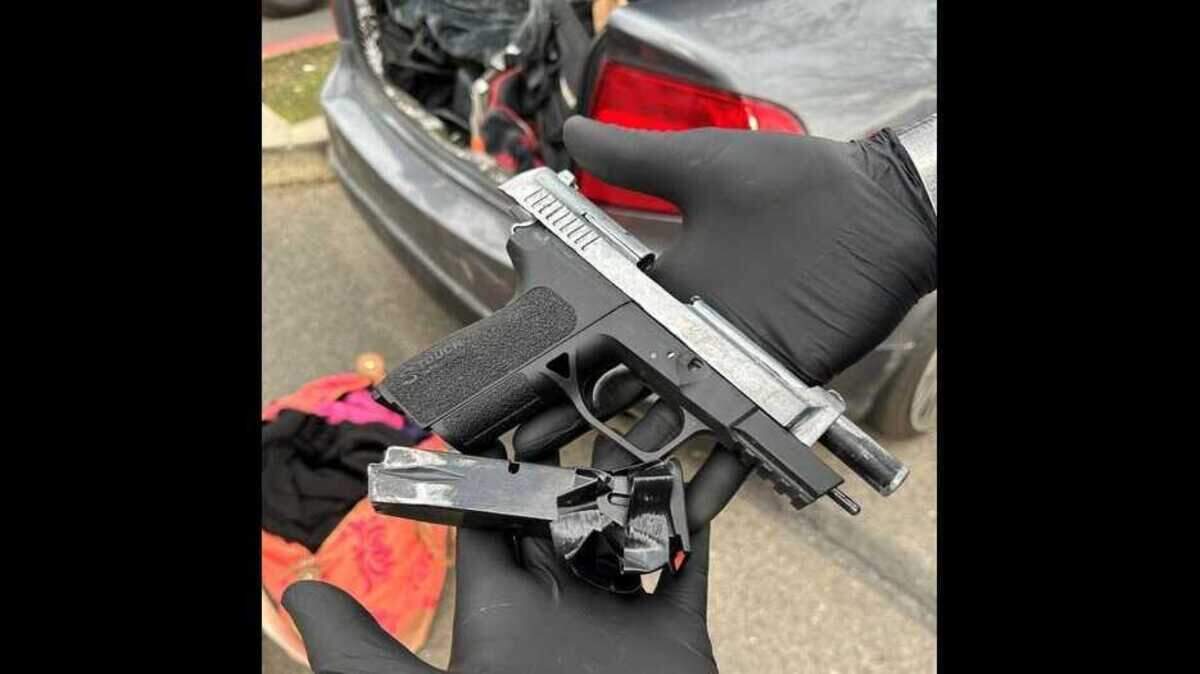 A man was arrested in Folsom on Tuesday after an officer allegedly found a handmade gun, known as a ghost gun, in his possession.