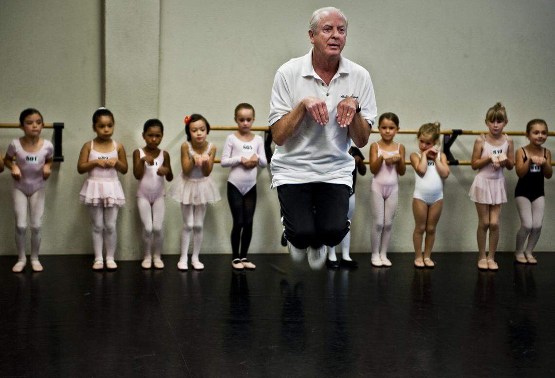 Sacramento Ballet co-artistic director Ron Cunningham shows a group of young hopefuls how to do the bunny hop during an audition for “The Nutcracker” in 2009. Over 700 children and their parents lined the block around the ballet studios for one of the 500 roles for children roles in the holiday classic.