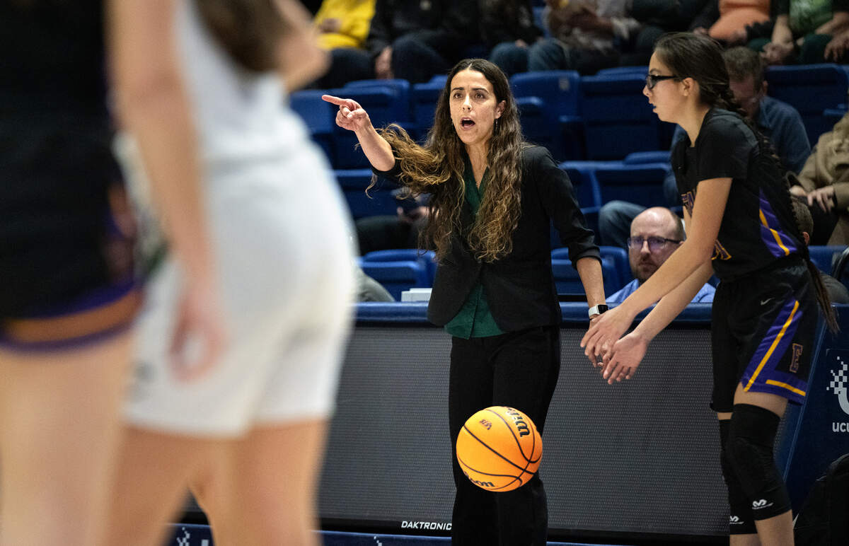 Colfax coach coach Rexanne Simpton calls out to her players during the Division IV section championship game at UC Davis on Friday.