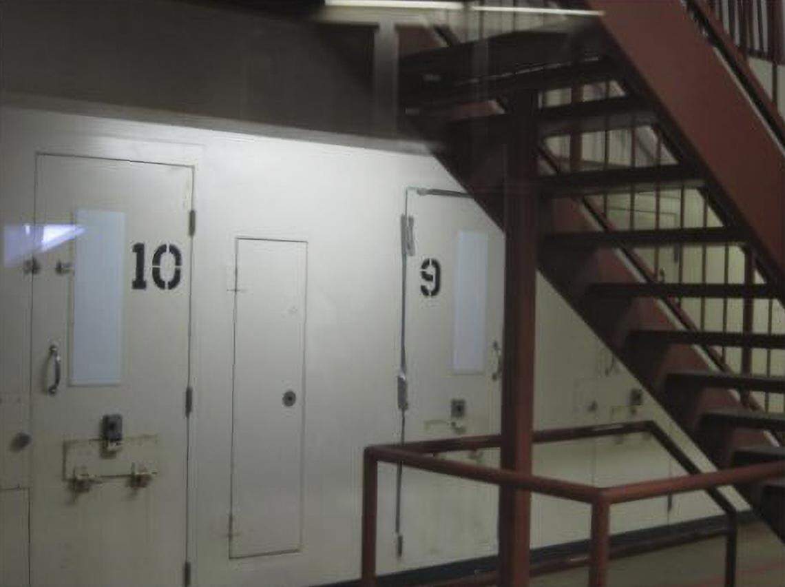 A total separation cell at the Sacramento County Main Jail. The cells are used to isolate inmates almost entirely from all human contact. The sheriff’s office has been ordered to minimize their use among people with mental illness.