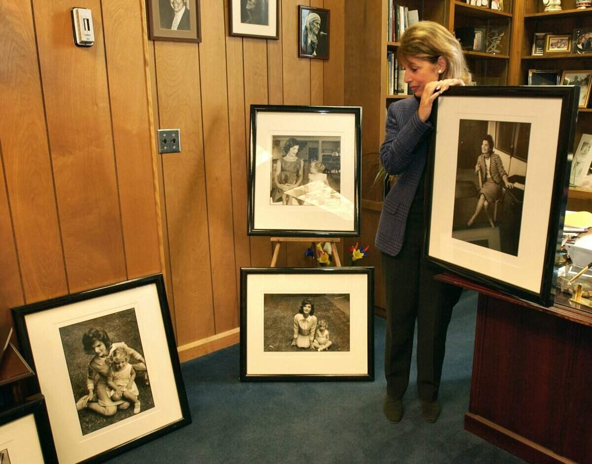 State Sen. Jackie Speier stands in her Capitol office views a selection of photographs of Jacqueline Kennedy by Jacques Lowe, the Kennedy family photographer, on March 31, 2005. Speier is sponsoring an exhibit of photographs will be hung in the Capitol as part of a leukemia and lymphoma society awareness campaign.