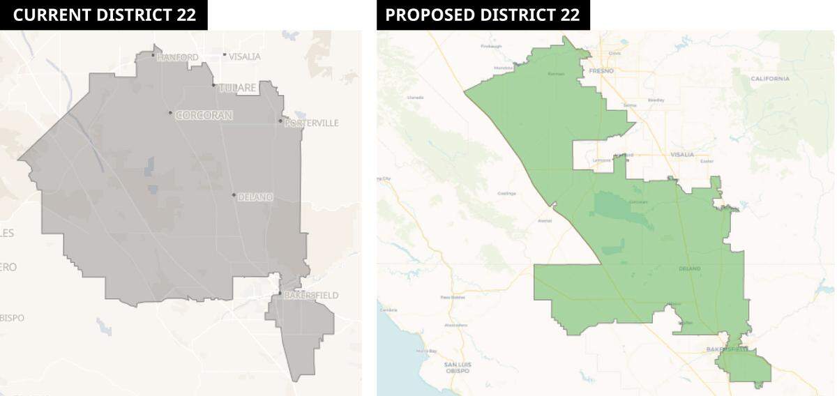 Congressional District 22, currently represented by David Valadao, would extend north to the suburbs of Fresno under the new redistricting plan.