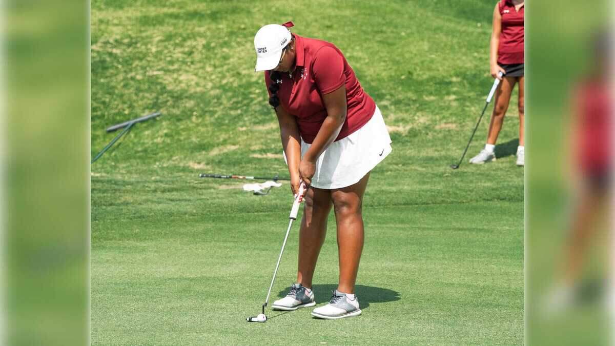 Gianna Singh, 16, lines up a chip shot during an Underrated Golf Tour event this summer. Singh, a senior at Elk Grove Charter High School, earned a spot in the Curry Cup championship in Jersey City, N.J., by winning the girls division at the Colorado Springs qualifier.