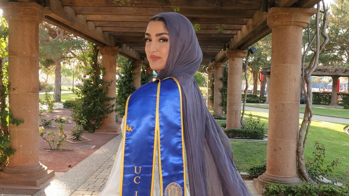 Two Muslim women, including Shenai Aini who’s seen in this image, are suing Orange County sheriff’s deputies after they were forced to remove their hijabs, in violation of their religious rights, in May 2024, according to their federal lawsuit.