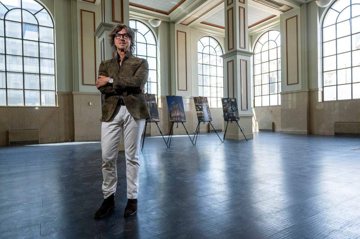 Developer Roger Hume stands inside the former Capital National Bank Building in downtown Sacramento in June. He plans to spend $30 million to convert it into a hotel.  