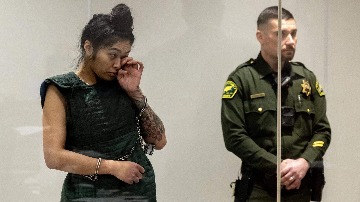 Jessica Savangsy is arraigned in Placer County Superior Court in Roseville on Wednesday on charges of murder and torture for the death of her 7-year-old daughter. Her boyfriend Retuquel Dupree was arraigned on the same charges related to injuries sustained by her two children. 