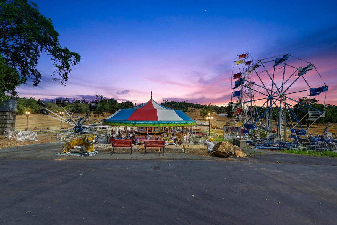 The Jackson home has a theme park with a Ferris wheel, merry-go-round and rides.