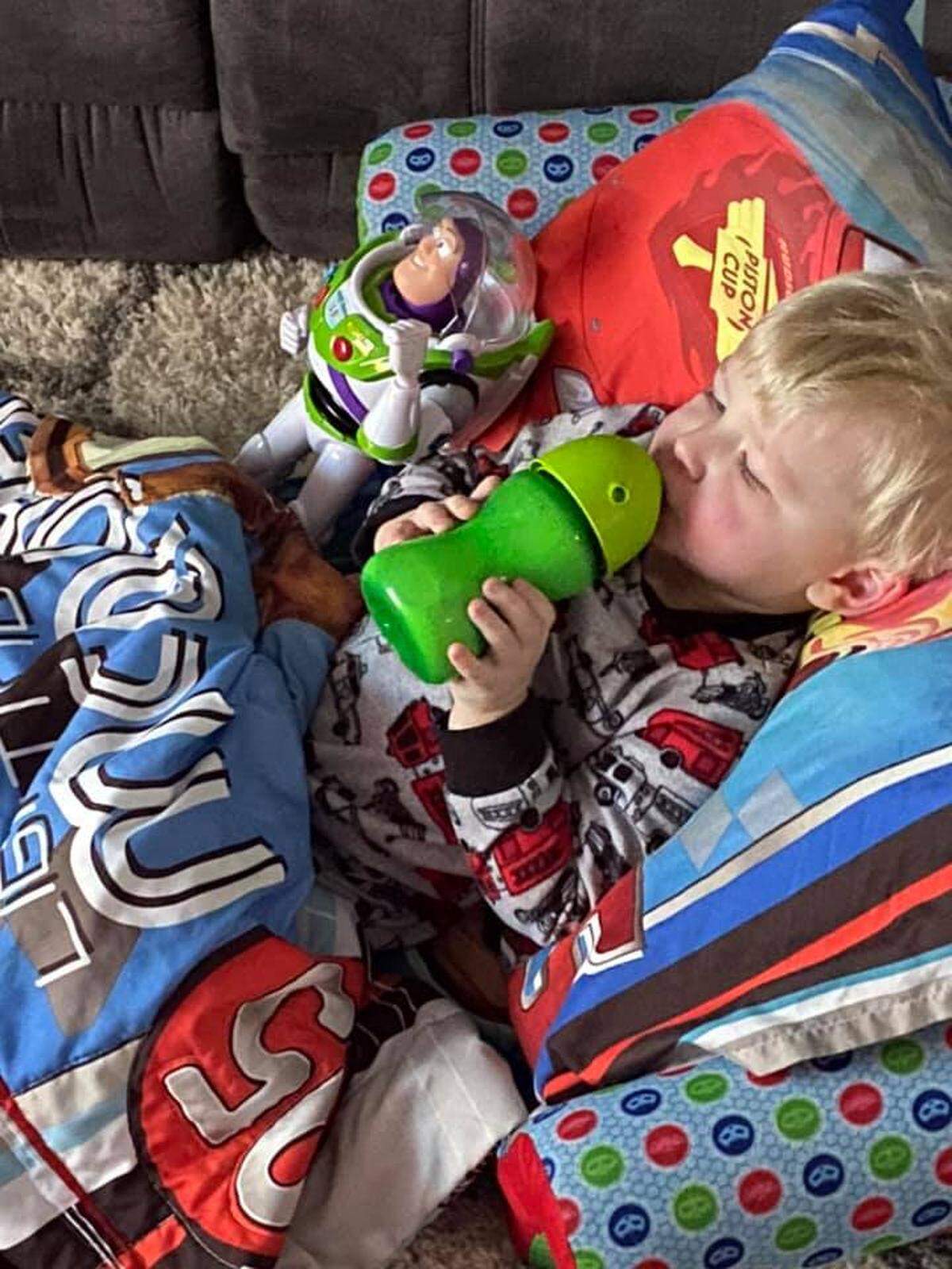 Hagen was reunited with his lost Buzz Lightyear toy
