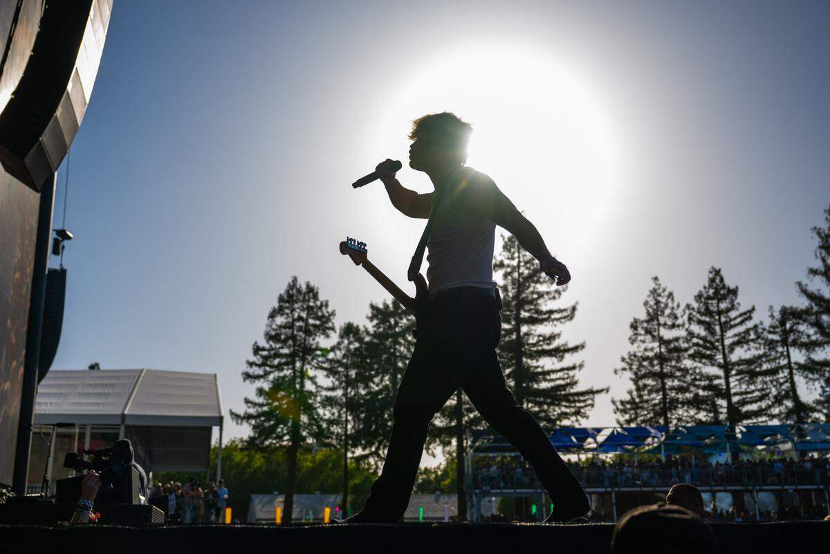 Jakob Nowell sings with Sublime at the BottleRock music festival in Napa on Friday, May 23, 2025. 