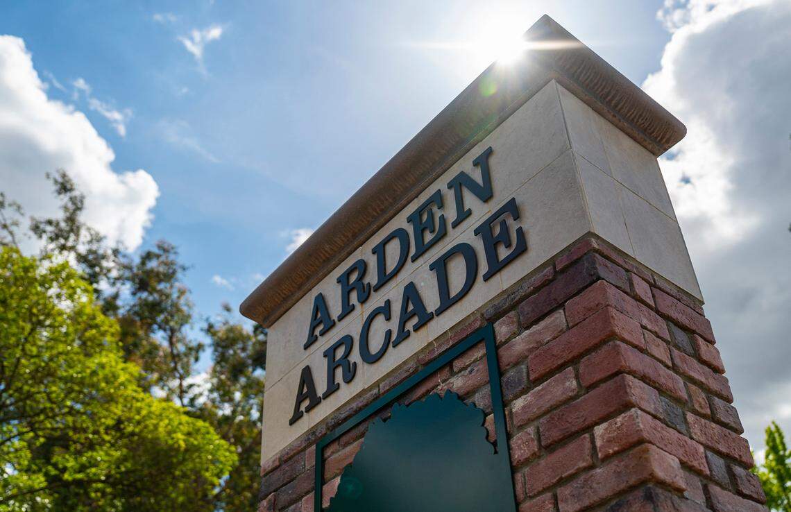 A sign on Marconi Avenue greets people entering Arden Arcade, an unincorporated community in Sacramento County.