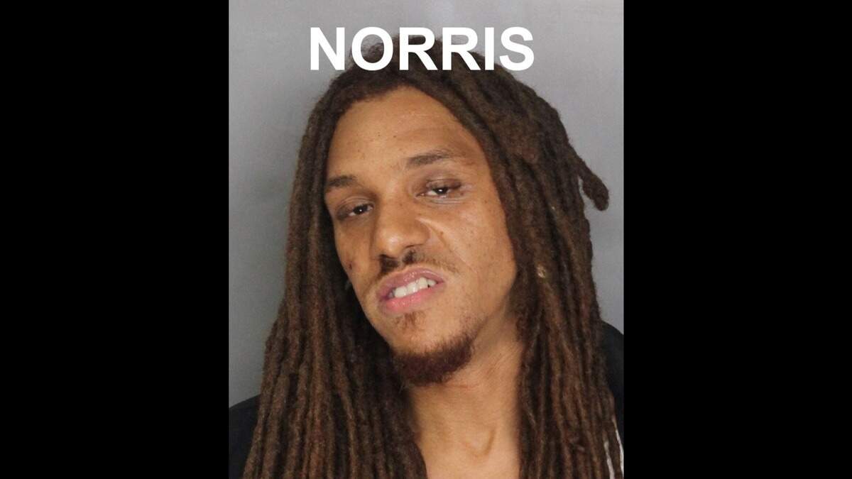 Joey Mance Norris, 29, was arrested after getting a transport van stuck in a parking structure and fighting with campus police at CSU Sacramento on Wednesday. He is being held at the Sacramento County Main Jail without bail.