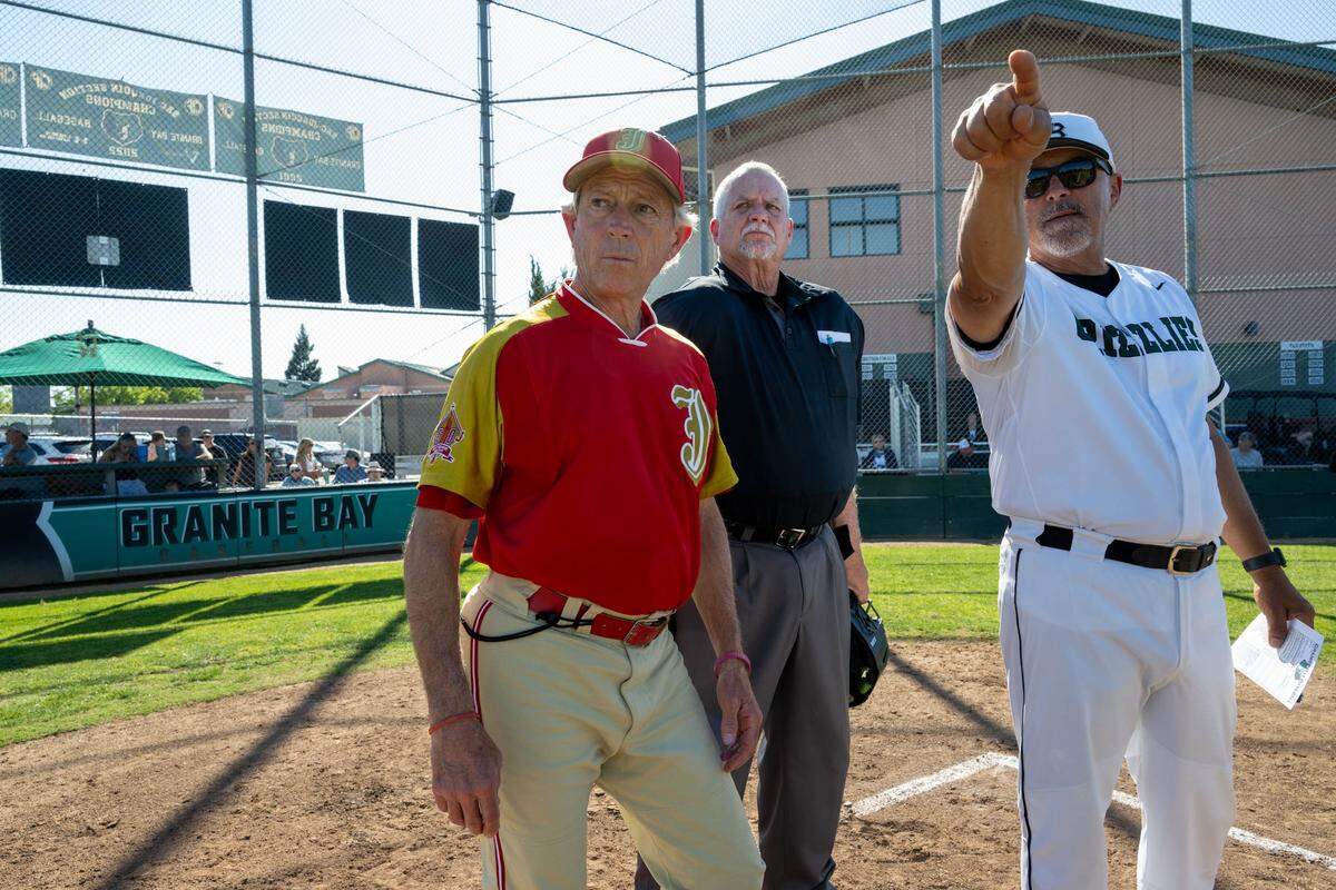 Granite Bay Grizzlies coach Pat Esposito explains the field with Jesuit Marauders coach Joe Potulny before a game at Granite Bay High School on Thursday. The two coaches have some of the highest win tallies in the region. 
