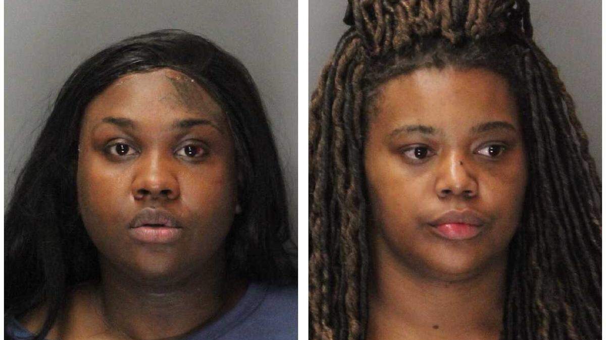 Chantel Williams, left, and Rashawnda Williams were arrested Wednesday and booked into county jail in connection with an April 19 arson in Meadowview.