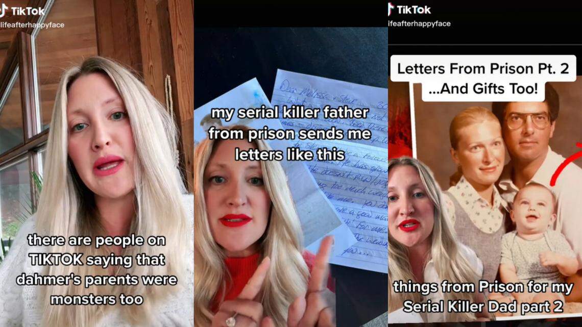 The TikToker still gets letters from her father in the mail, she told viewers.