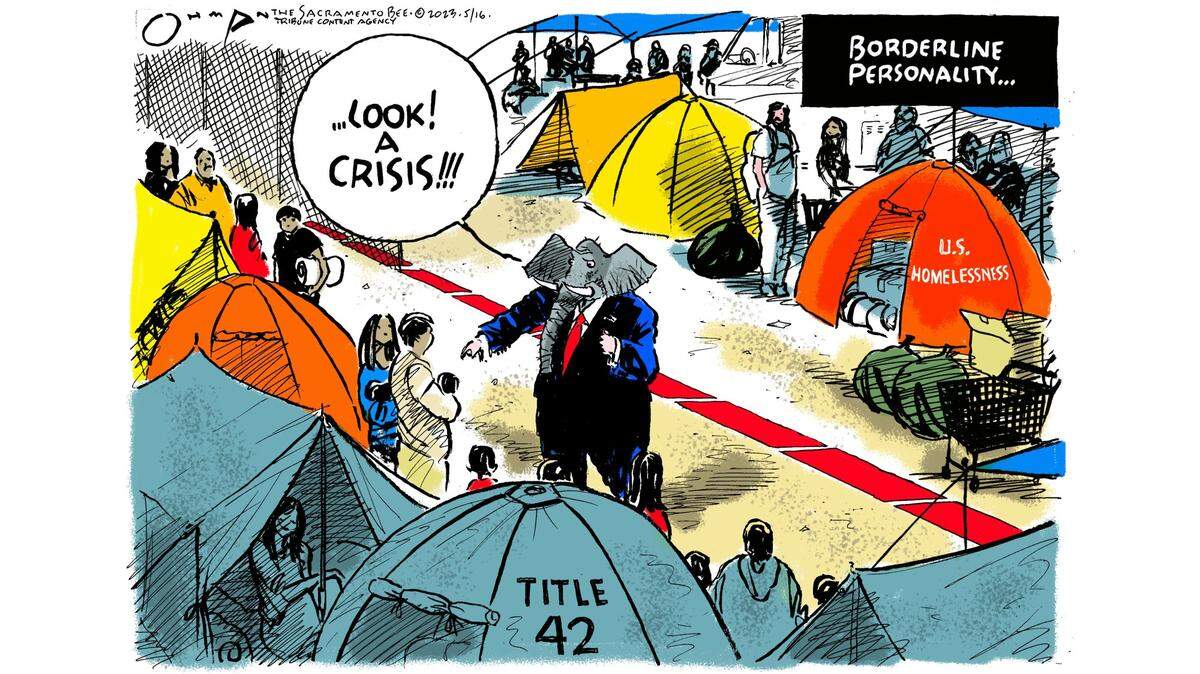 Title 42 expires, while homelessness rages across the border in the United States, attracting no GOP attention.