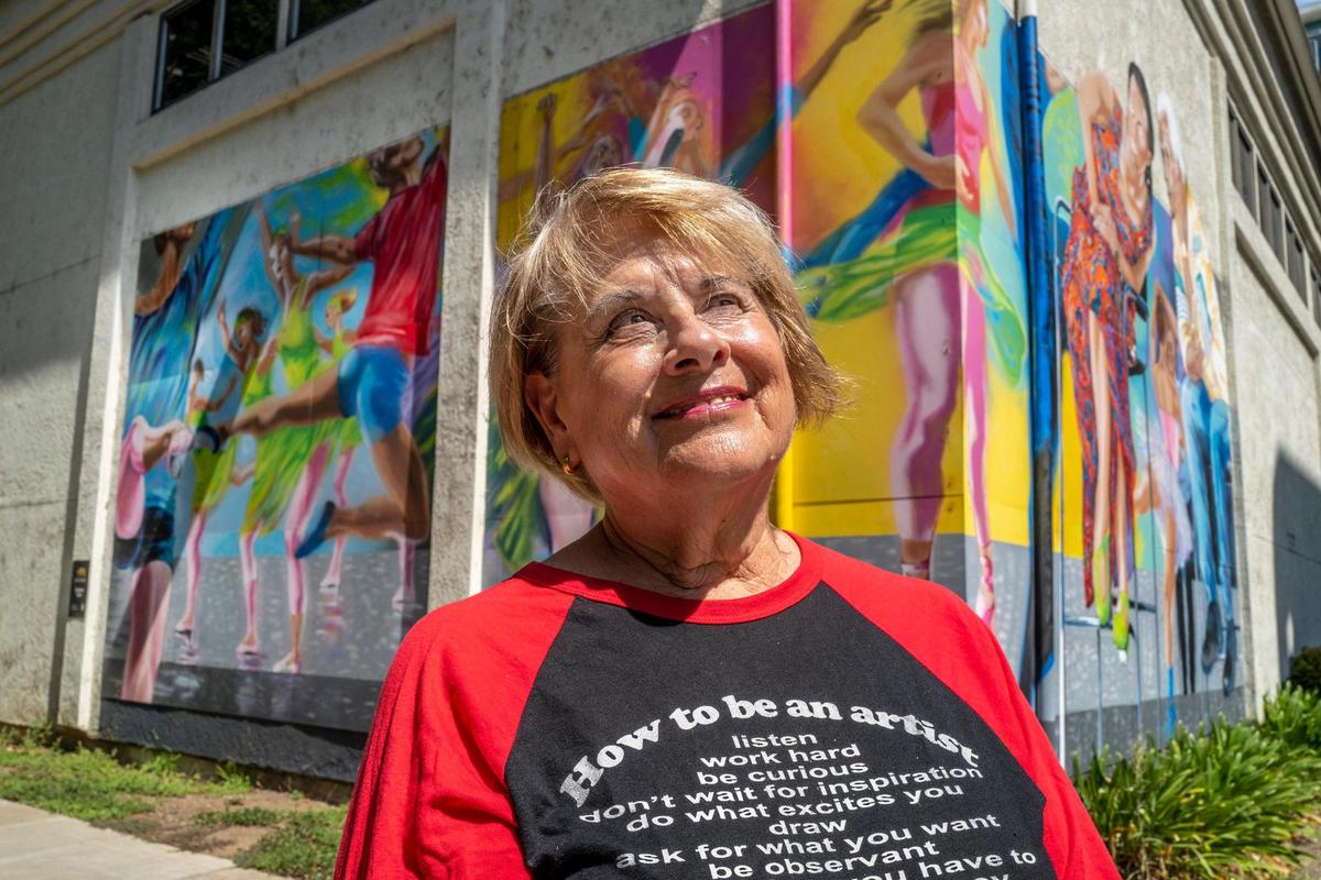 Artist Stephanie Taylor said she created the mural “Dance,” to be movable after previous murals had been removed or painted over.