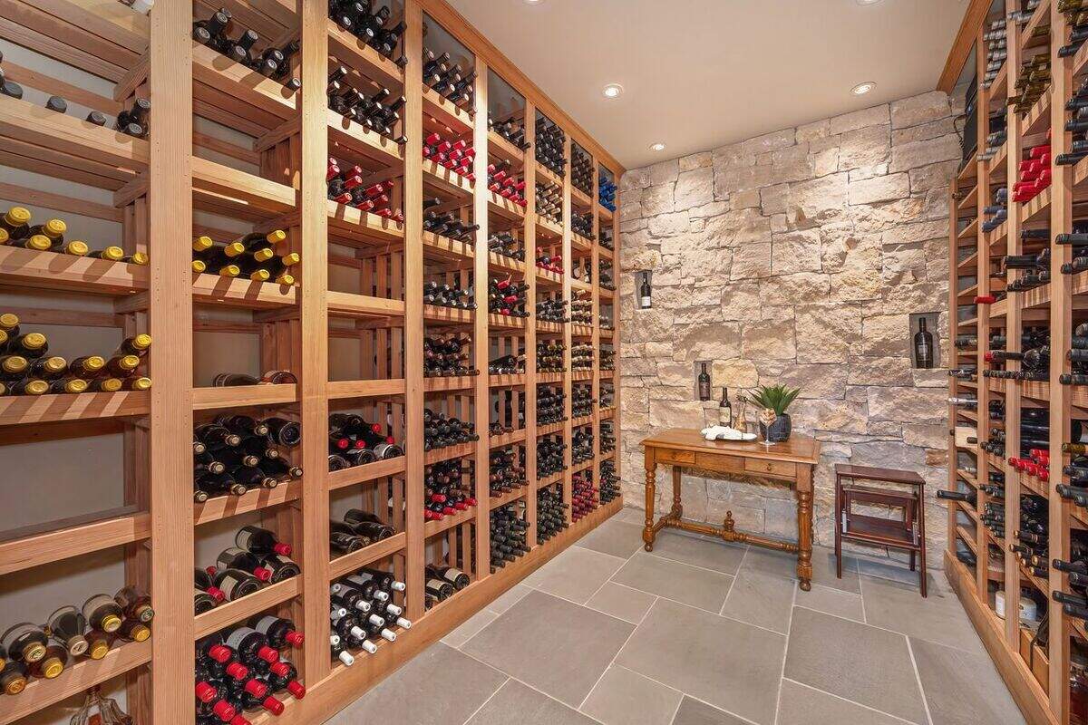 A redwood-racked, 1,200-bottle room “is one of my favorite spots,” the owner said.