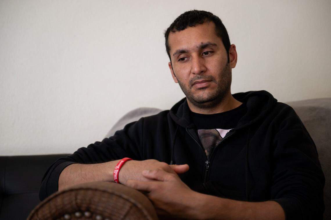 Recent refugee Abdul Basir Ahmadi, 37, recounts in January his family’s journey to the United States from Afghanistan almost one year ago. He worked with U.S. contractors, which helped him enter the U.S. through a special immigrant visa after the Taliban retook control of Afghanistan.