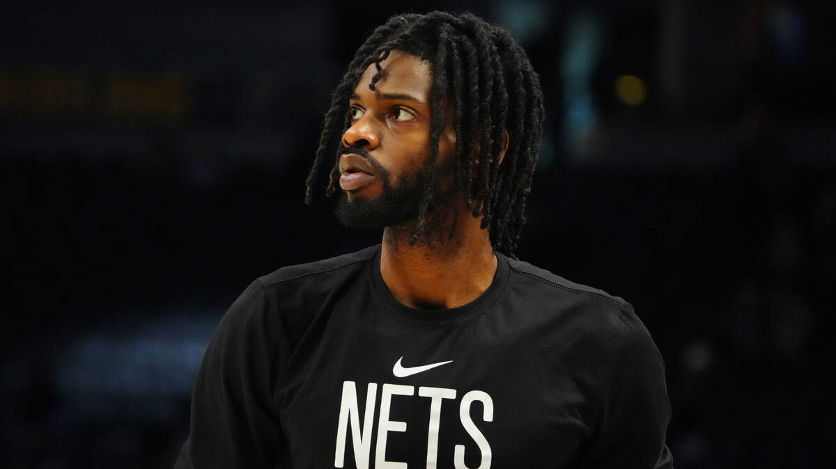 Brooklyn Nets center Nerlens Noel (0) prior to a March 12, 2023, game against the Denver Nuggets at Ball Arena in Denver, Colorado.