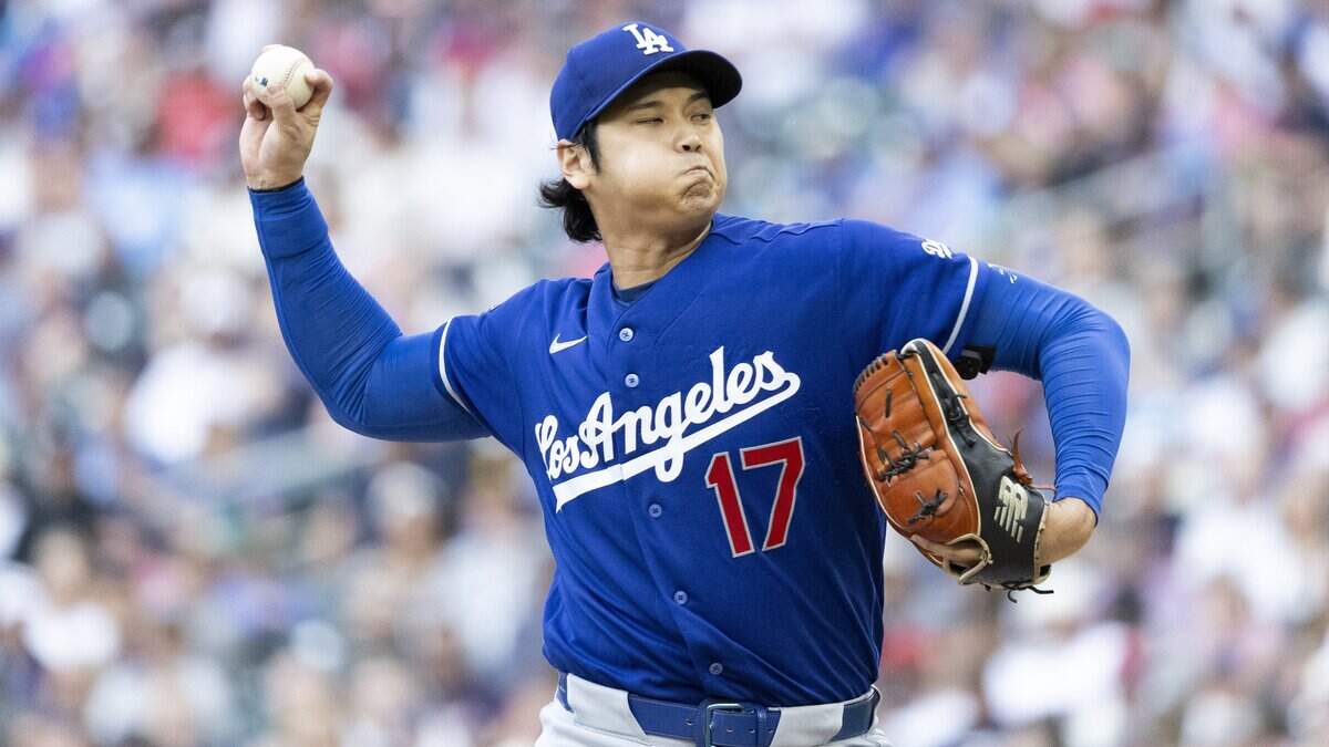 MINNEAPOLIS, MINNESOTA - JUNE 24: Shohei Ohtani #17 of the Los Angeles Dodgers throws to the Minnesota Twins in the first inning of a game at Target Field on June 24, 2026 in Minneapolis, Minnesota. (Photo by Ellen Schmidt/Getty Images)