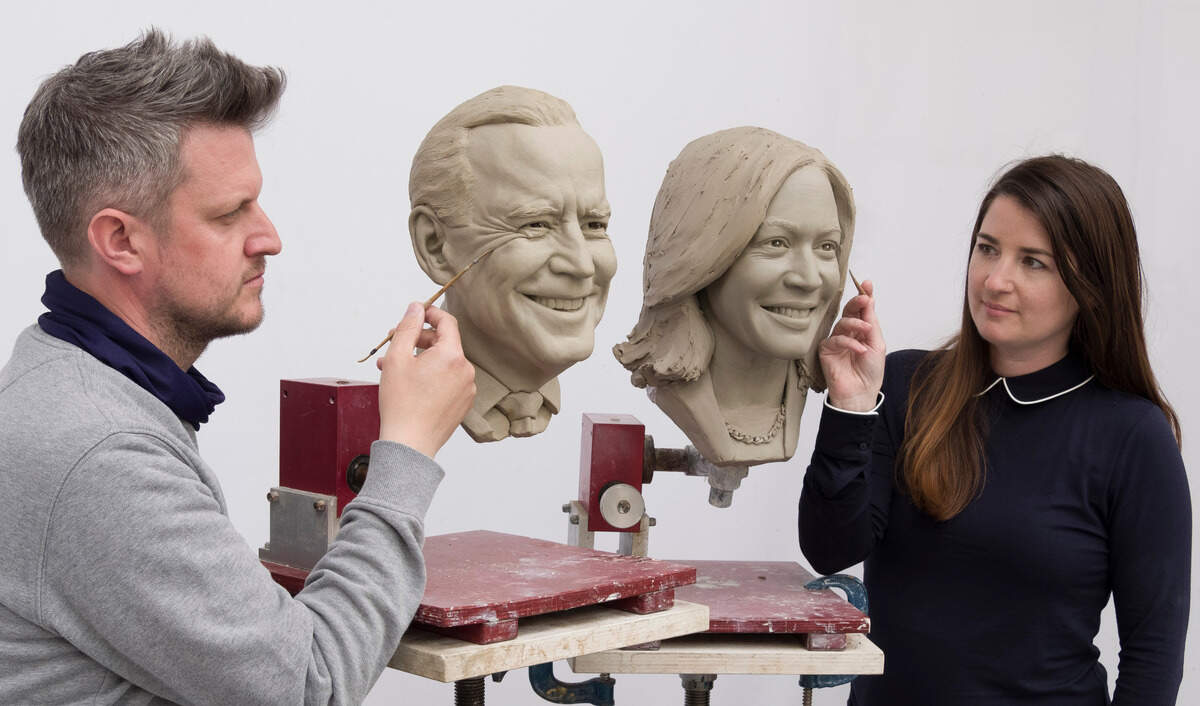 Madame Tussauds Wax Museum revealed the head sculptures of President Joe Biden and Vice President Kamala Harris.