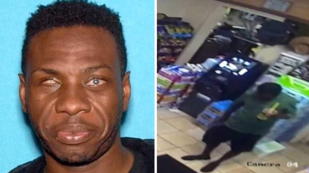 A combination of photos from the Sacramento Police Department shows Lovett Moore in a California identification photo and on surveillance video the night of his disappearance, June 28, 2025.