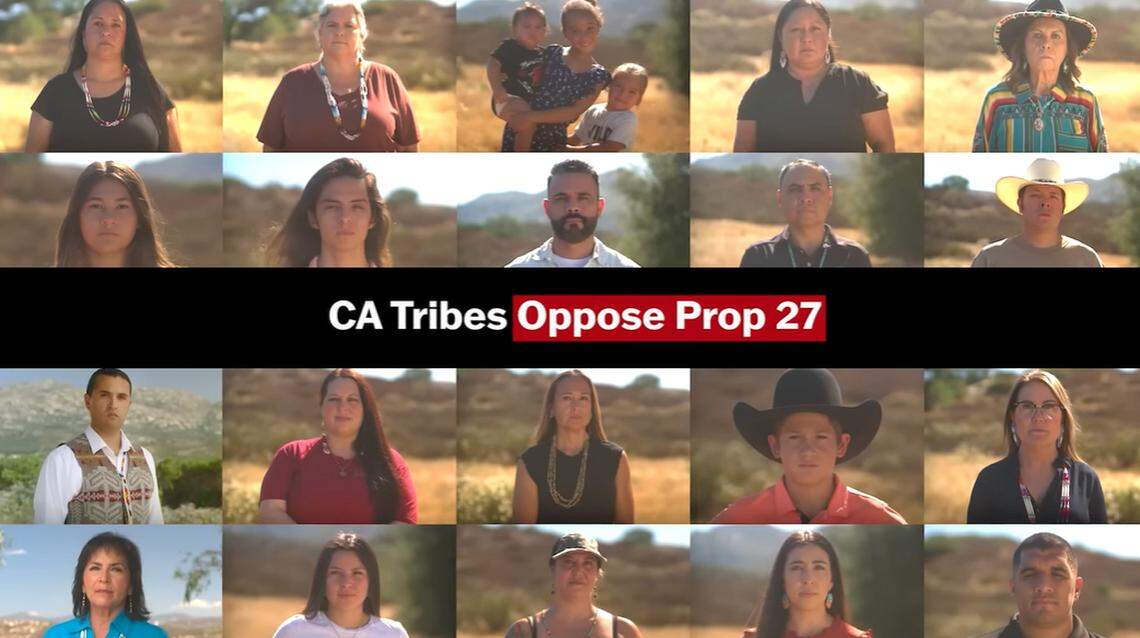 Opponents of Proposition 27, which would legalize online and mobile-phone sports wagering, have countered pro-ads with with messages of how the provision would hurt tribes.