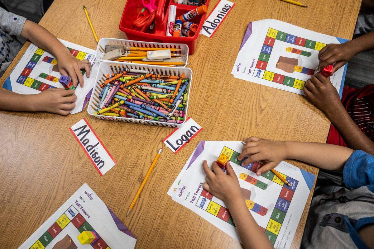 Zehnder Ranch Elementary students work on a lesson in class on Aug. 29 in Elk Grove. About 250 teachers are still needed across the 13 public school districts in Sacramento County, according to the Sacramento County Office of Education.
