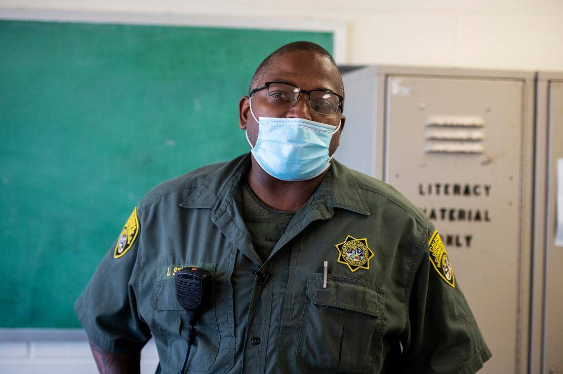 Larry Seldon, a correctional officer at Valley State Prison, says a lot of the inmates haven’t had male role models or positive male influences in their lives. “I just take ... the kind of like an uncle type of approach,” Seldon said. “I just try to guide them though cause a lot of them never had it and that’s where it start at. It takes a community, it really does. If I can just get one of them to do right, that’s my main thing.”