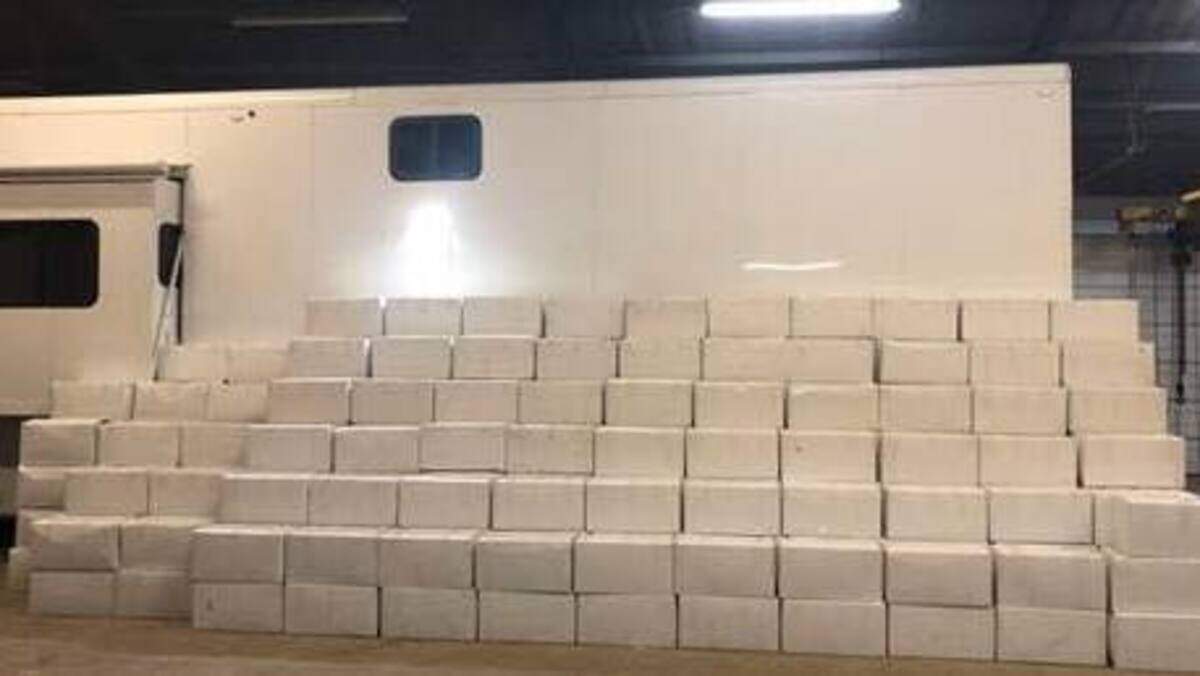 More than 5,800 pounds of packaged marijuana and THC product.