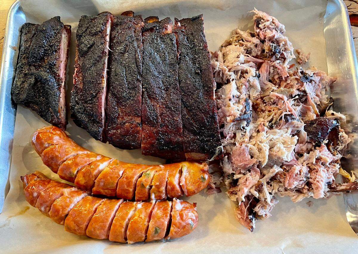 Hog Wild Bar-B-Que in Placerville is one of Yelp’s barbecue includes jalapeño-cheese sausages, St. Louis-style ribs and pulled pork.