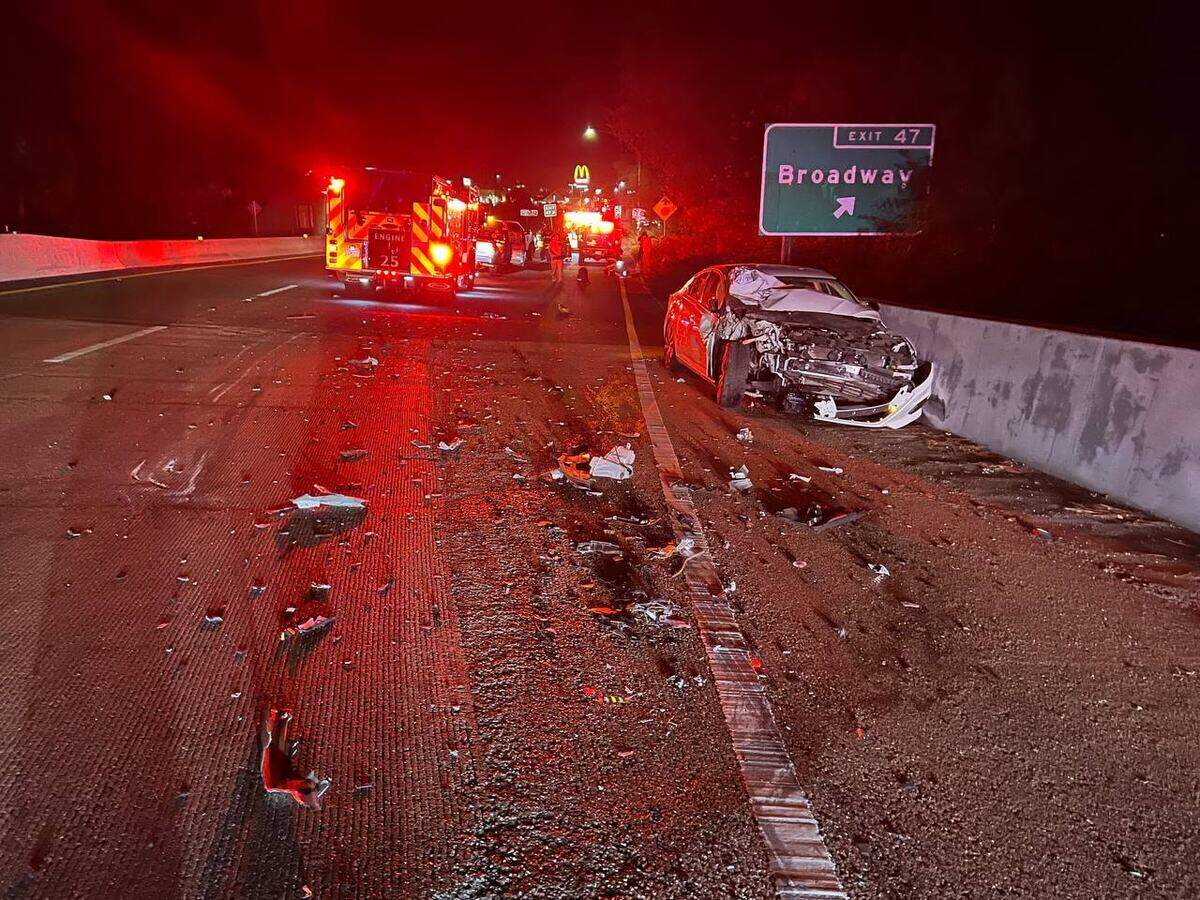 A wrong-way crash left two people with minor injuries Sunday, Oct. 23, 2022, on Highway 50 near Placerville. The California Highway Patrol is investigating.