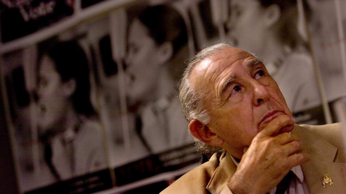 Ben Nighthorse Campbell, a then-Colorado Senator, listens during a press conference to urging Native Americans to vote in 2006.