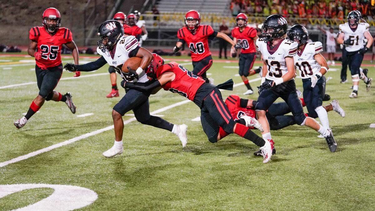 Whitney running back Isiah Bickham (20) rushed for 108 yards and two touchdown’s in the 35-28 win over Antelope.