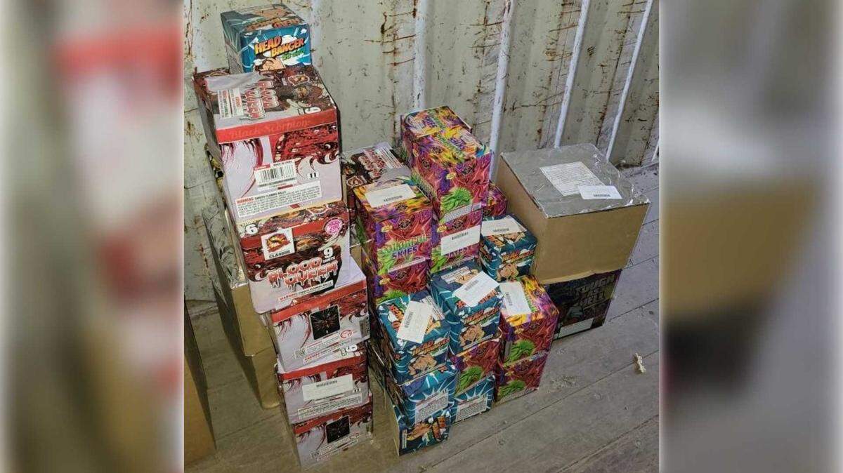 Some of the 450 pounds of illegal fireworks that were to planned to be used in a show on Friday, July 4, 2025 that was stopped before it began by Sacramento police. Two individuals in possession of the fireworks were arrested, police said.