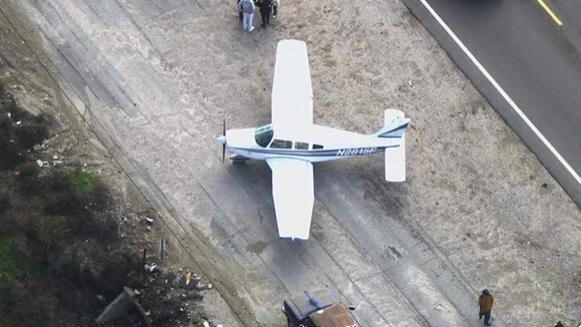 Brock Peters, 18, made an emergency landing on Route 66 after his plane lost power, California outlets reported.