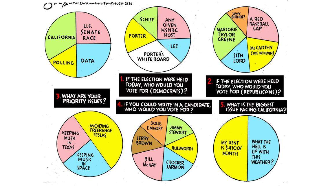 Early ‘polling’ results for California’s U.S. Senate race, as imagined by Jack Ohman | Opinion