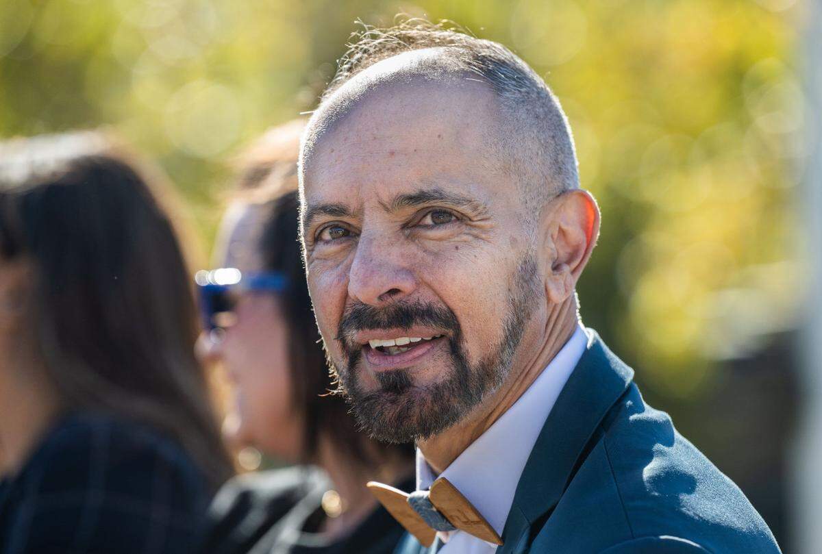 Former West Sacramento mayor attends the dedication ceremony to rename Tower Bridge Gateway in his honor on Wednesday, Nov. 6, 2024.