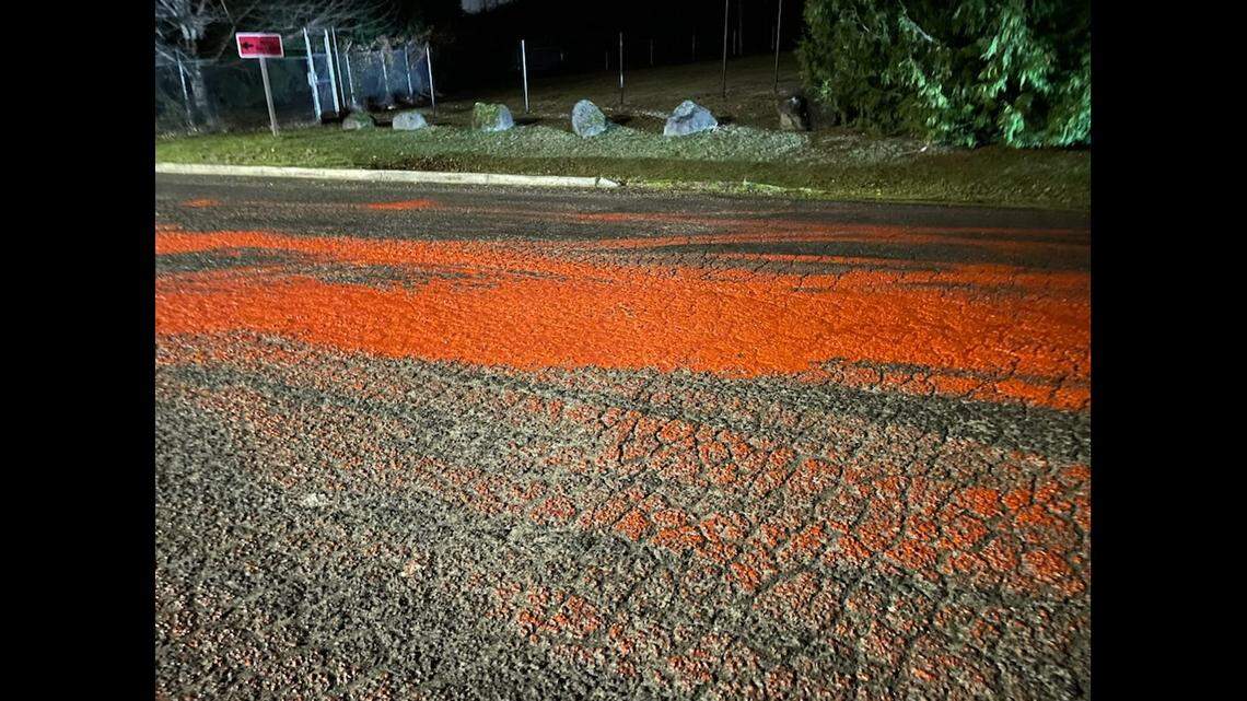 A semi-truck driver knowingly splattered multiple freeways, roads and possibly other vehicles red as his truck leaked dye for miles, Oregon officials said. 