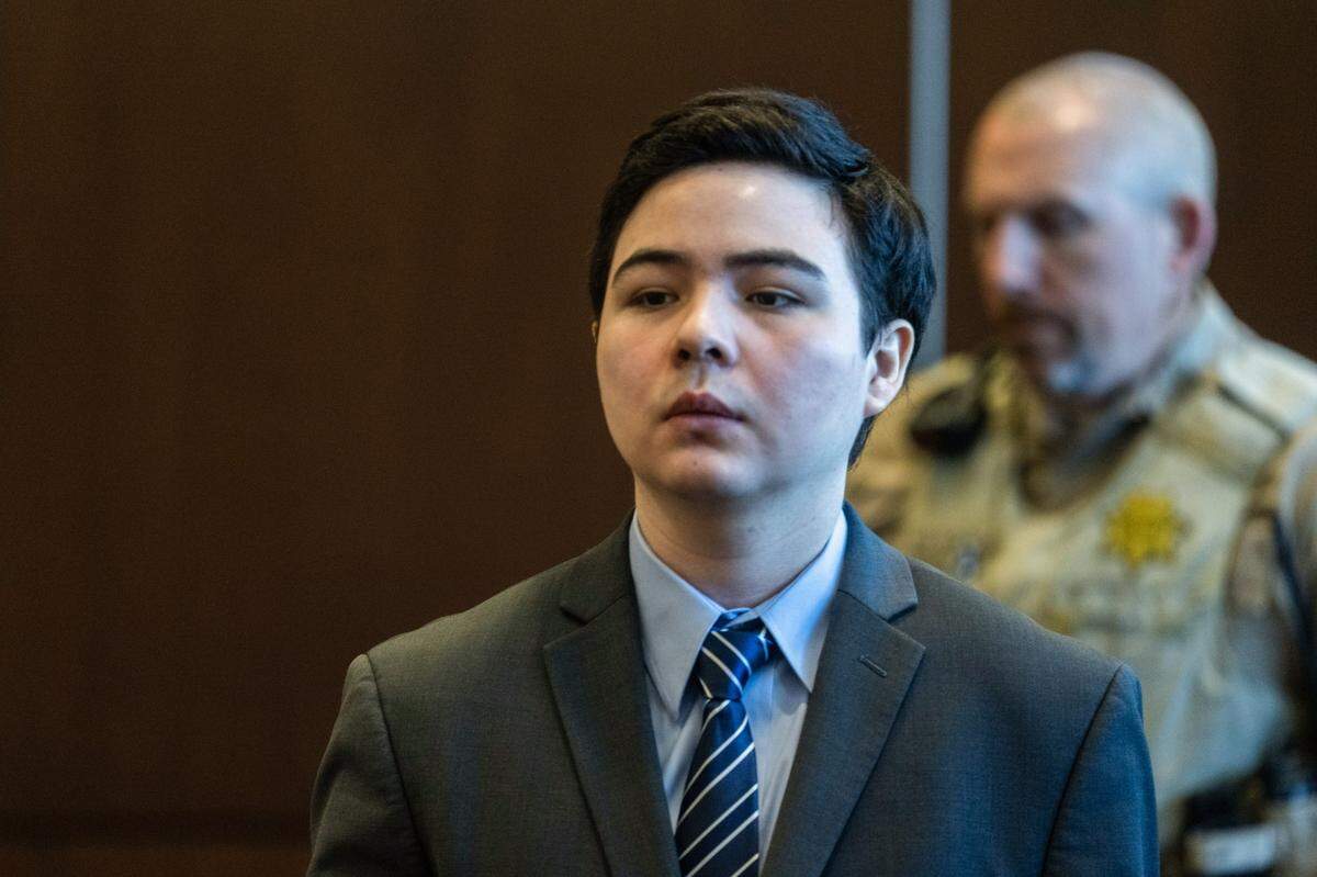 Carlos Reales Dominguez, the former UC Davis student accused of a stabbing spree in Davis, takes the stand in his defense Monday in Yolo Superior Court in Woodland.