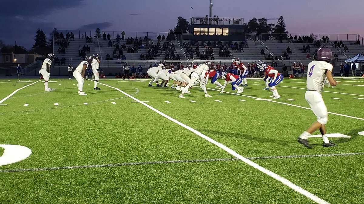 The Sacramento High offense works against Christian Brothers on Friday night.