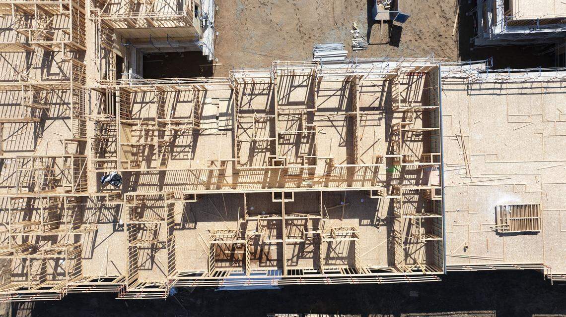 The second phase of The Pardes, a 236-unit affordable Elk Grove apartment development, rises in October. Elk Grove opened a record number of affordable housing units in 2025 after a state lawsuit.
