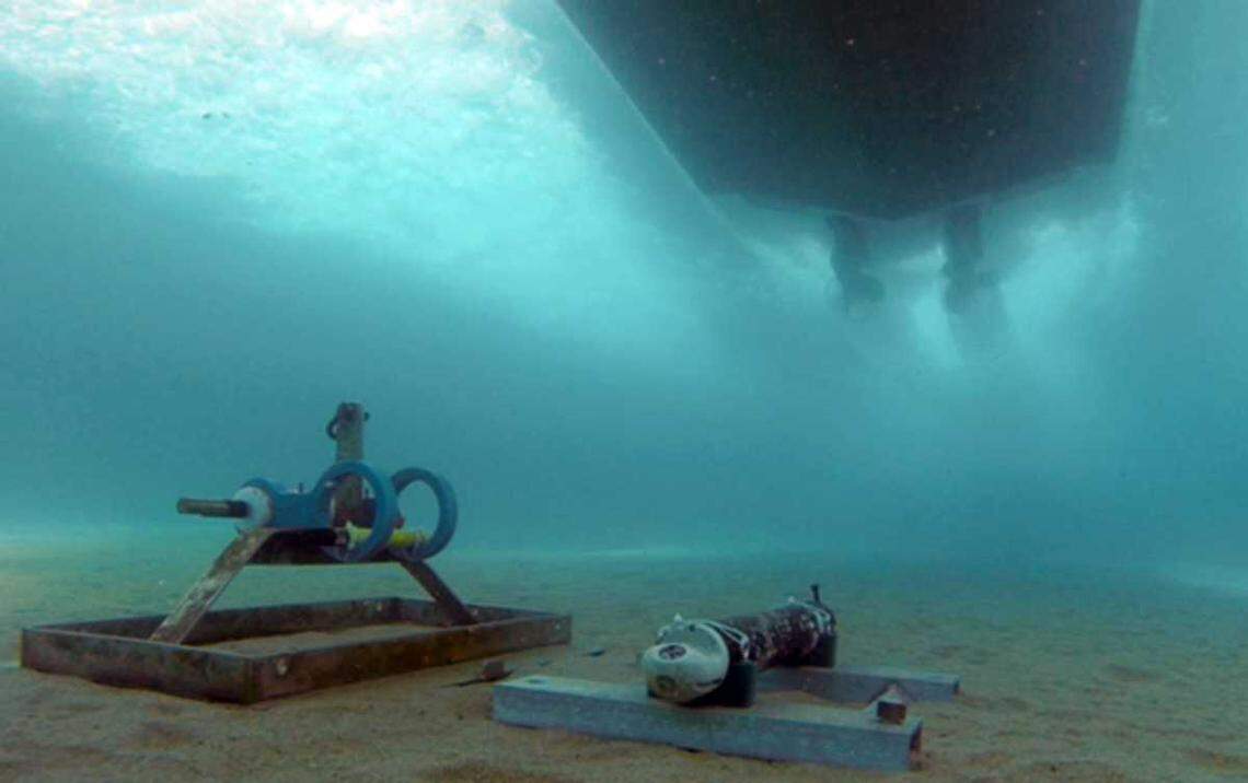 Equipment monitors the suspension of lake sediment from a passing boat in an undated photo provided by UC Davis’ Tahoe Environmental Research Center. The 2023 State of the Lake reported that clarity is improving but other environmental shifts are on the horizon for the nation’s largest alpine lake.