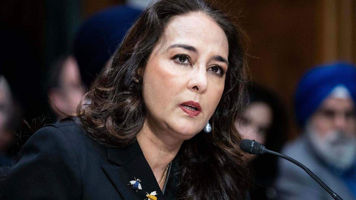 Harmeet Dhillon, U.S. assistant attorney general for civil rights, testifies during a Senate Judiciary Committee hearing on Capitol Hill in February. Dhillon announced Thursday that the Justice Department is investigating the University of California’s hiring practices for potential civil rights violations.