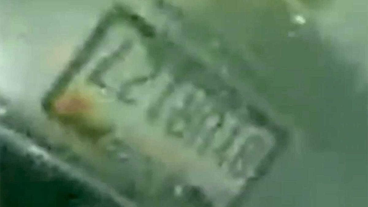 In an image taken from video released by Adventures with Purpose diving group, a California license plate matching that of the vehicle driven by Kiely Rodni is seen underwater in Prosser Creek Reservoir on Sunday, Aug. 21, 2022. A vehicle matching the description of Kiely’s Honda CR-V was pulled from the Nevada County lake with a body inside.